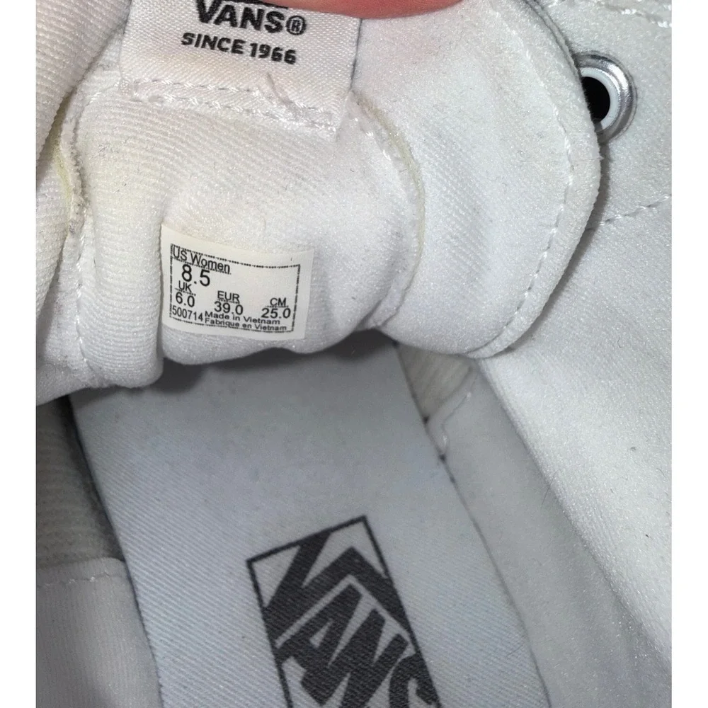 Vans Sk8-Hi Stacked Platform White High Top Canvas Sneakers 500714 Womens 8.5